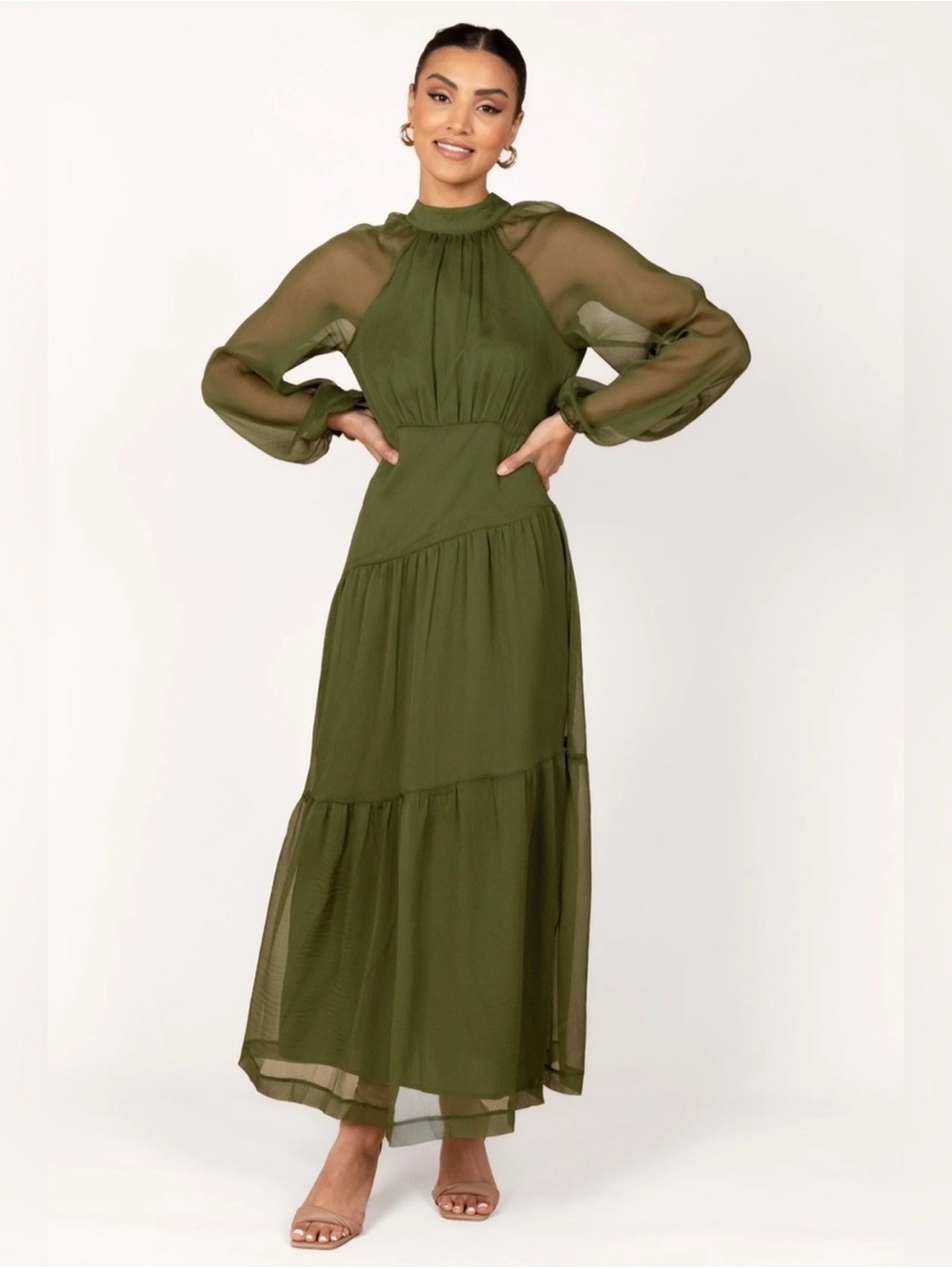 NWT! Petal & Pup Women's Julip Sheer Long Sleeve Maxi Dress Size XL